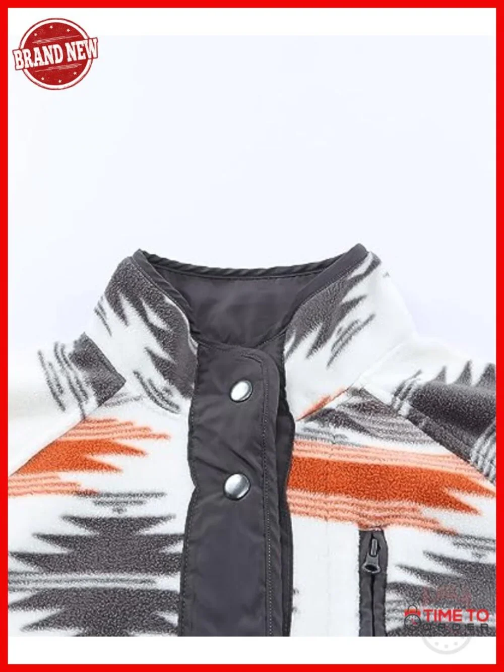 Women's Western Aztec Print Fleece Shacket Snap Button Jacket with Pockets